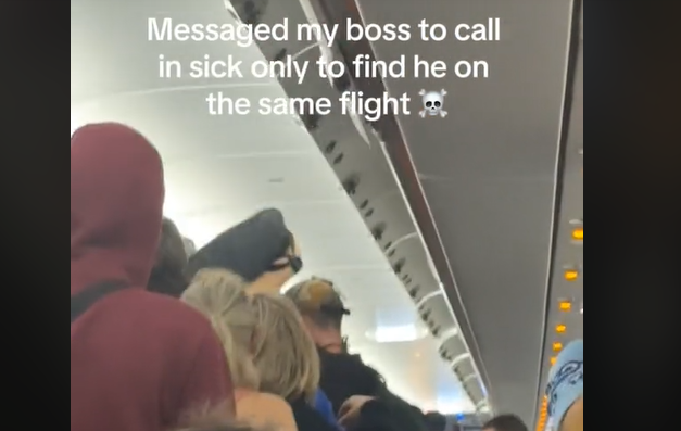 After Texting Her Boss Claiming to Be Sick, Lady Unexpectedly Meets Him on Same Flight